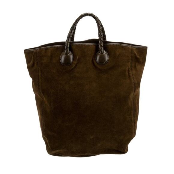 Bottega Veneta Intrecciato Large Top Handle Bag Vintage Brown Suede - Picture 6 of 15